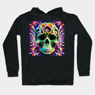 Psychedelic Skull Flame Flaming Trippy 3D Hoodie